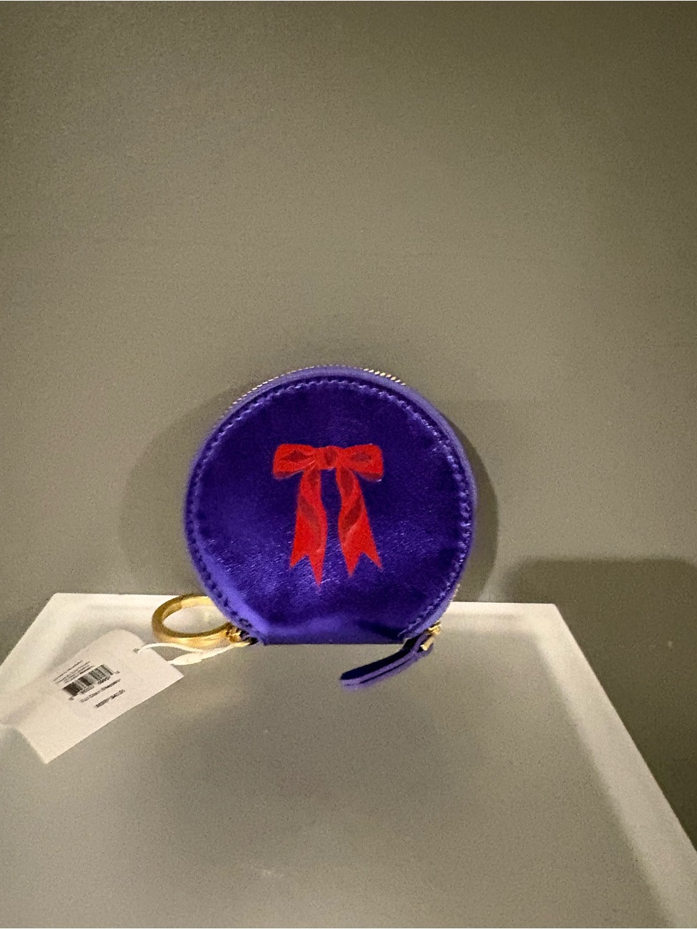 Vera Bradley Purple Coin Purse with Red Bow Accent